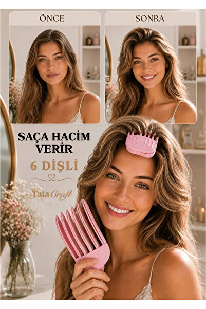 TATA CRAFT Hacim Veren 6 Dişli Tarak Kore Plastik Saç Klips Plastik Aksesuar ...