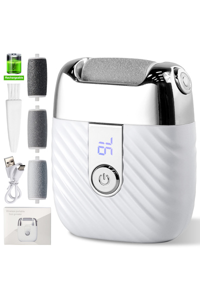 Choice WHITE Rechargeable Electric Foot Grinder Dead Skin Remover Calluses Fe...