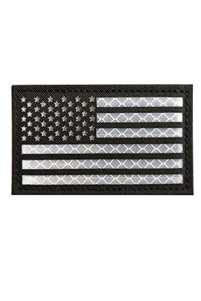 Choice8 01-Black White Left 8*5CM USA Flag IR Reflection Patches with Hook Lo...