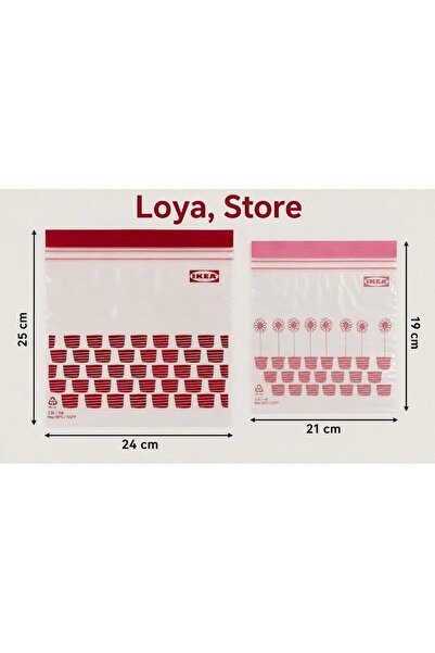 IKEA LOYA STORE ISTAD kilitlenebilir buzdolabı poşeti, kırmızı-pembe, 2,5 lt ...