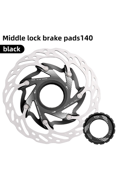 Choice 140mm Black VXM Road Bicycle Center Lock Disc Brake Rotor Pads CNC Lig...