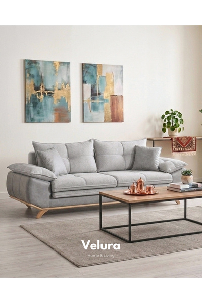 Velura Home & Living Azir Yataklı Koltuk & Bazalı Koltuk & Üçlü Kanepe (3'LÜ)...