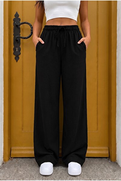 alanora Women's Loose-Fit Linen Trousers with Elastic Waist