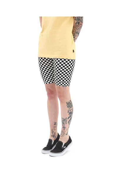 Vans WM FLYING V PRINT LEGGING SHORT CHECKERBOARD VN0A7PNE56M-56M Λευκό-Μαύρο