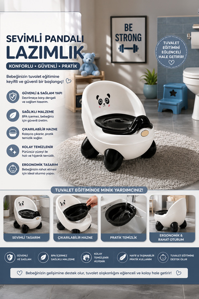 Porsima Violet Passion 0084 Panda Bebek Lazımlığı Beyaz