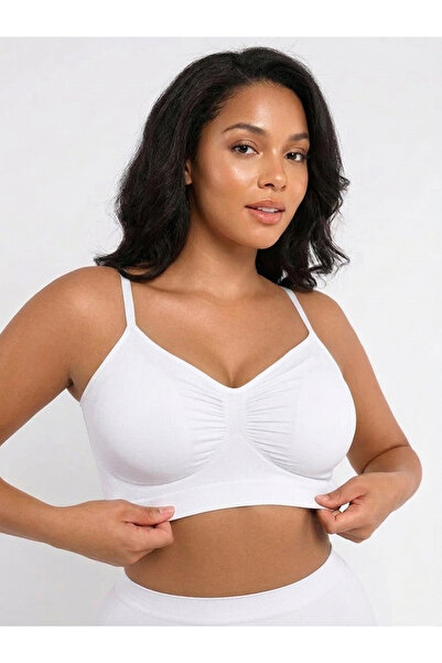 MİSTİRİK Pisun Model Ip Adjustable Strap Gatherer Padded Knitted Seamless Tig...