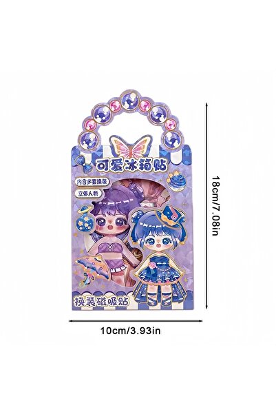Choice Purple 3D Magnetic Dress-Up Doll Toy Set, with Stand, Reusable Mix-And...