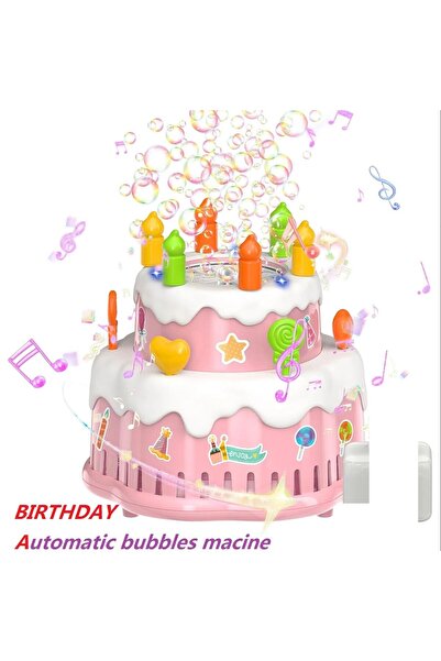 Choice1 PINK Birthday Cake Bubble Machine for Kids Automatic 10000+ Bubbles P...