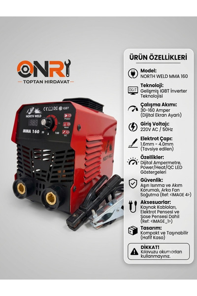 Genel Markalar ONR HIRDAVAT NORTH WELD MMA 160 AMP KAYNAK MAKİNASI