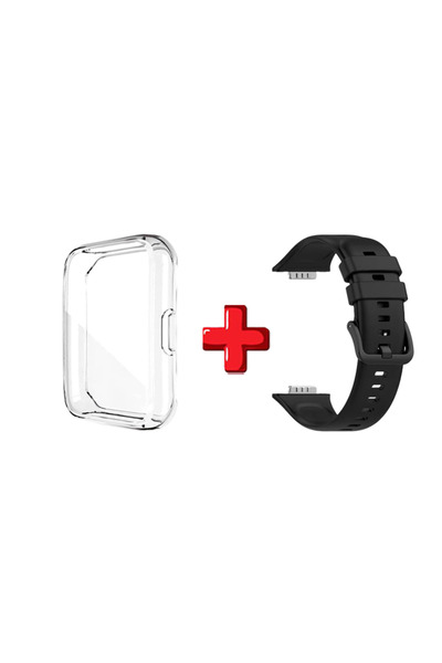 Choice3 For Huawei Fit 2 Black Case Strap Silicone Strap For Watch Fit 2 Watc...
