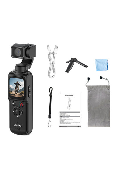 Choice1 NO TF Card Black Ourlife 4K Action Camera 330° Face Tracking Gimbal S...