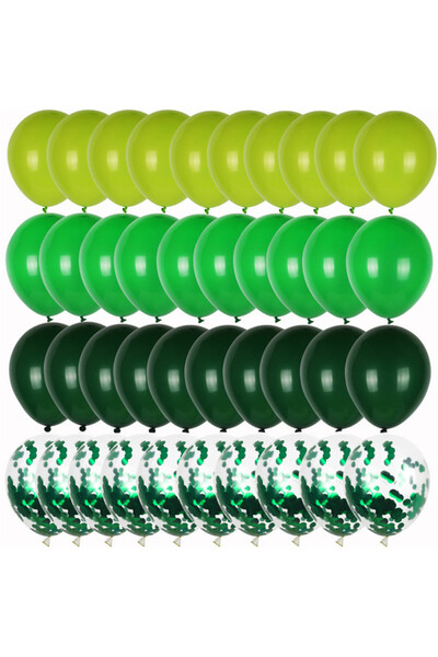 Choice 10inch 40pcs set-Q 40pcs Retro Dark Green Balloons Set Confetti Balloo...