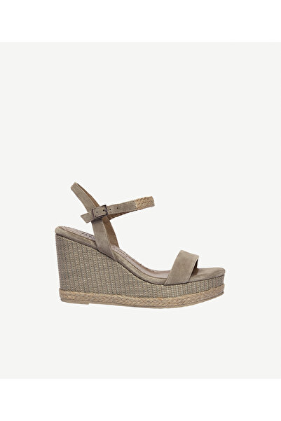 Yargıcı Single Strap Sole with Wicker Wrap Suede Espadrilles