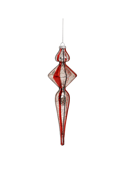 Yargıcı Cam Asimetrik Yılbaşı Ağaç Süsü (8x30 cm)