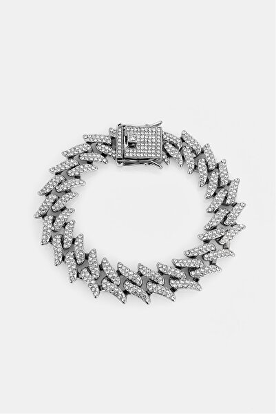 UKHWD SUPPLY 14mm Iced Out Crown Cuban Chain Erkek Bileklik KA1382GM