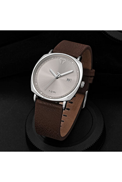Tomi Brown silver TOMI Men's Watch Minimalist Fashion Sports Watch Calendar L...