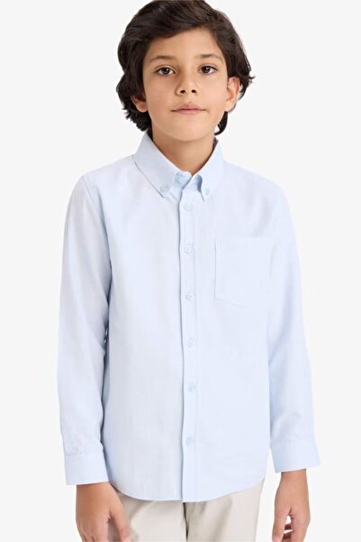 DeFacto Oxford Blue Boys' Shirt W3215A6/Be61