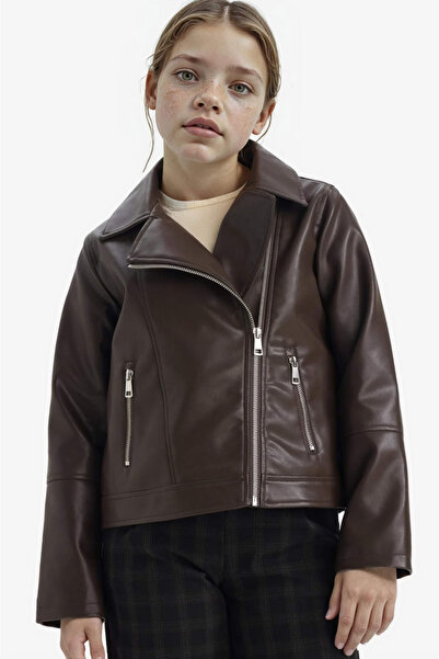 DeFacto Faux Leather Jacket for Girls F8742A826Sp