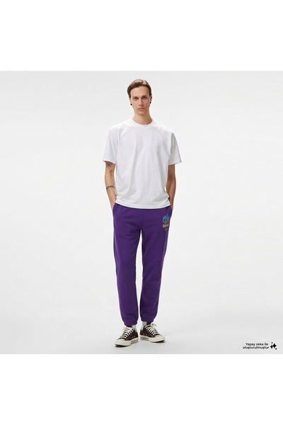 Lacoste Unisex Baskılı Mor Eşofman Altı