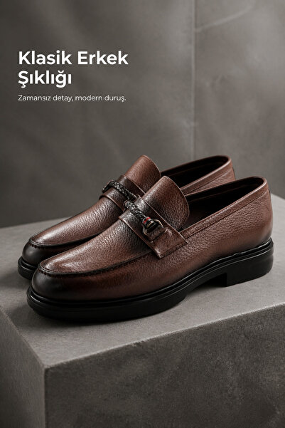 PATRICK CASSA Men's Genuine Leather Classic Loafer Shoes
