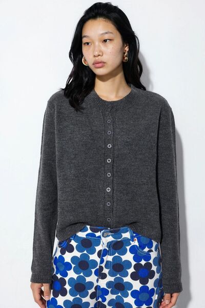 Hiccup VIORNA Cardigan Din Tricot Reiat Cu Decolteu Rotund Și Nasturi