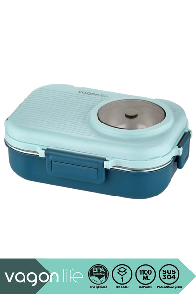 Vagonlife Çelik Lunch Box 1100 Ml BL-70100 MAVİ