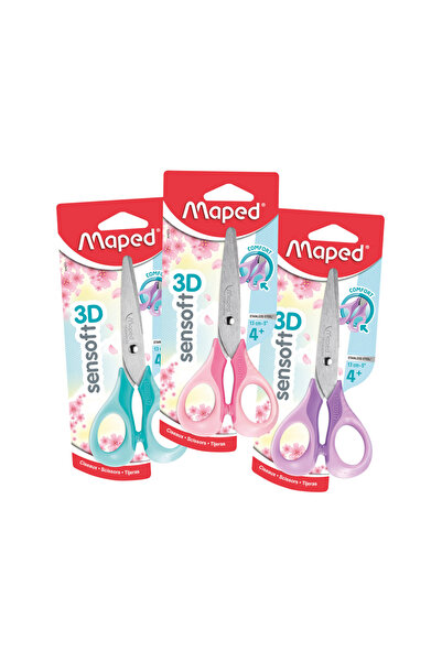 Maped Sensoft Fluo Pastel Renkli Makas Blister 13Cm 3154144842136