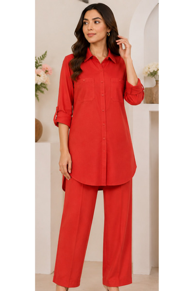 6TEEN Women's Terracotta Khadar 2-Piece