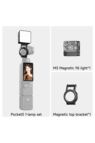 Choice1 1pc Fill Light Magnetic LED Fill Light for DJI Osmo Pocket 3, Recharg...