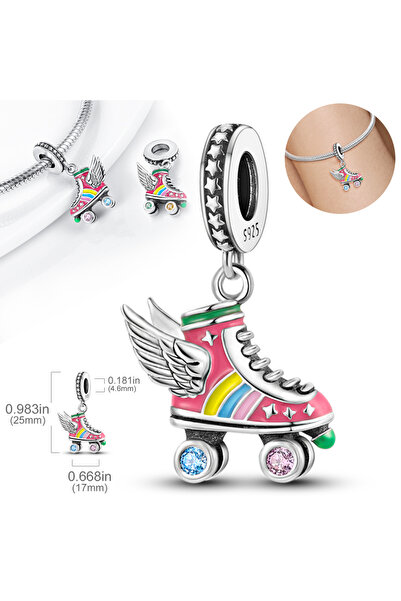 Choice KYC0453 Figure Skate Pendant Silver Plated Fit Charms Silver Plated Or...