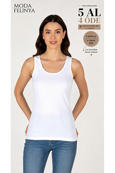 moda felinya Kadın Beyaz Renk Askılı Body Atlet