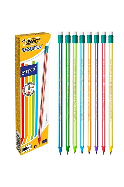 Bic Kurşun Kalem Silgili Evolution Strip 646 (12 Li Paket)