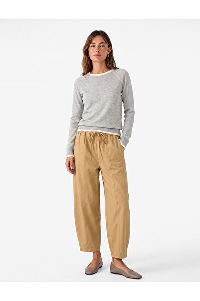 Koton Viscose Cupro Fabric Pocketed Waist-Tie Balloon Pants