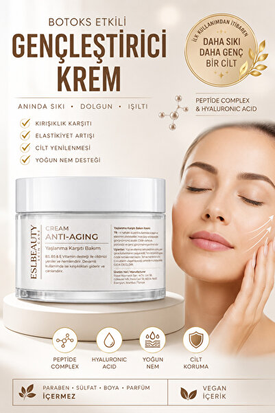 esl beauty Yaşlanma Karşıtı & Gençleştiricii Krem 50 ml – Sıkılaştırıcı & Ayd...