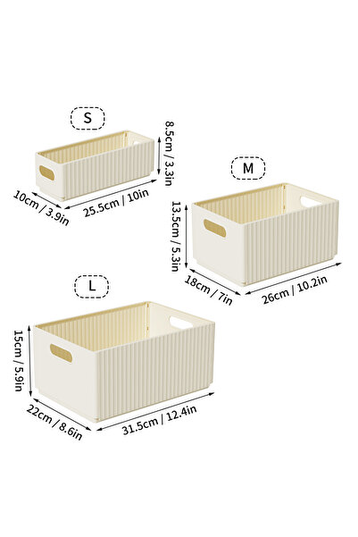 Choice1 WORTHBUY Beige 3pcs WORTHBUY Multi-functional Foldable Plastic Storag...