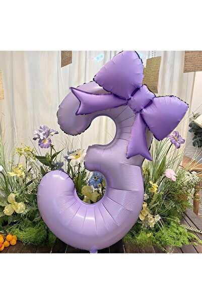 Choice8 NUMBER 40inch HG9151-3 2pcs 40inch Cream Purple Number 0-9 Balloon wi...