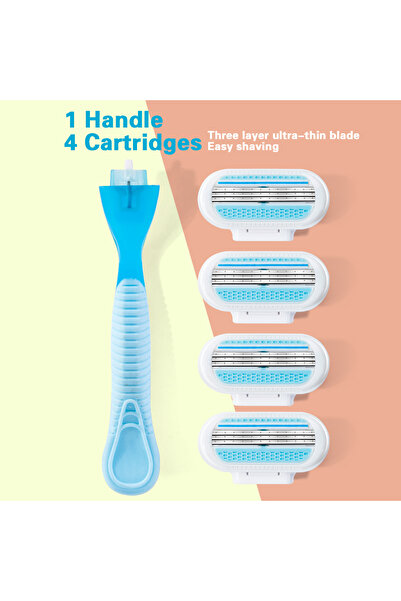 Choice1 1 Handle 4 Blade (L) Women Bikini Manual Safety Razor Hair Removal Sh...