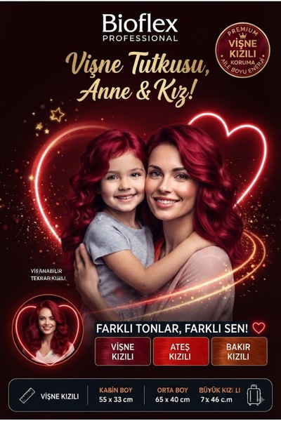 Bioflex Amonyaksız Vişne Kızılı Saç Boyası 250 ml Kokusuz Su Bazlı Orange Hair Dye