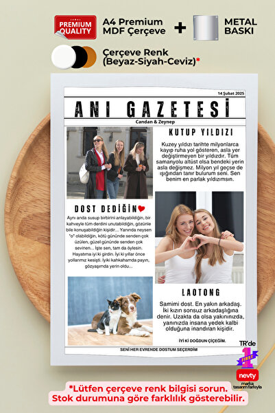 nevty a new world Anı Gazetesi Posteri, Doğum, Özel Gün, Nişan, Düğün, Her An...