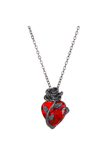 Choice 01 Red Gothic Rose Red Love Necklace Women's Y2K Grunge Jewelry Dainty...