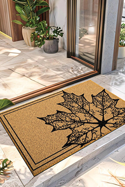 Decovetro Koko Paspas Yaprak Desenli Kapı Önü Paspası 40 x 60 Cm
