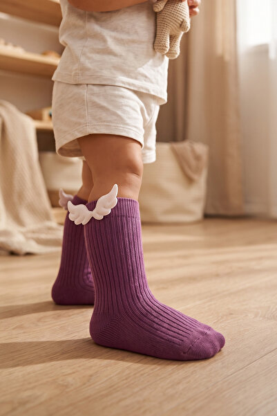 Katia&Bony Baby Knee High Socks with Wing Accessories Purple