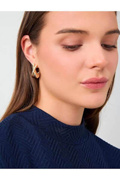 Jimmy Key Gold Color Oval Transitional Shiny Hoop Earrings