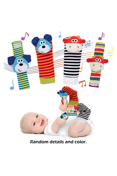 Choice Dog-Bull 4pcs Baby Rattle Toys Cute Stuffed Animals Wrist Rattle Foot ...