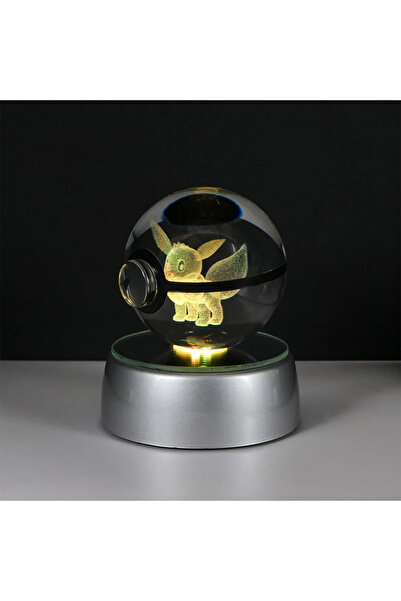 Choice10 5cm with Base Eevee Pokemon 3D Crystal Ball Pikachu Gengar Eevee Mew...