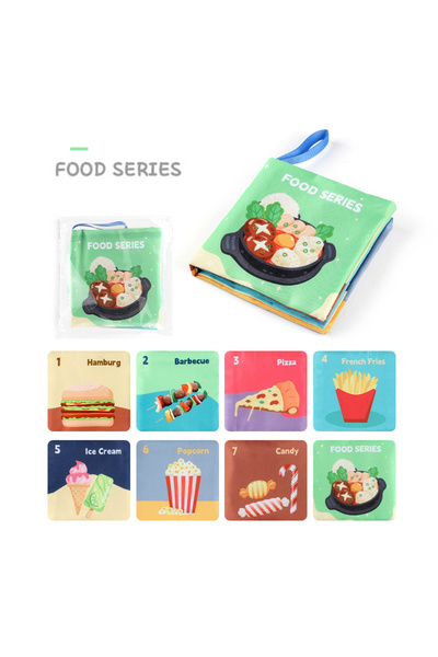 Choice1 food Soft Baby Books toys Montessori 3D Touch Feel High Contrast Clot...