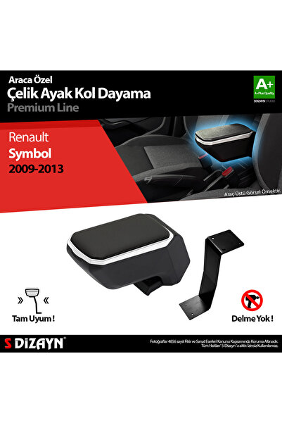 S Dizayn S-Dizayn Renault Symbol Kol Dayama Kolçak Çelik Ayaklı ABS Gri 2009-...