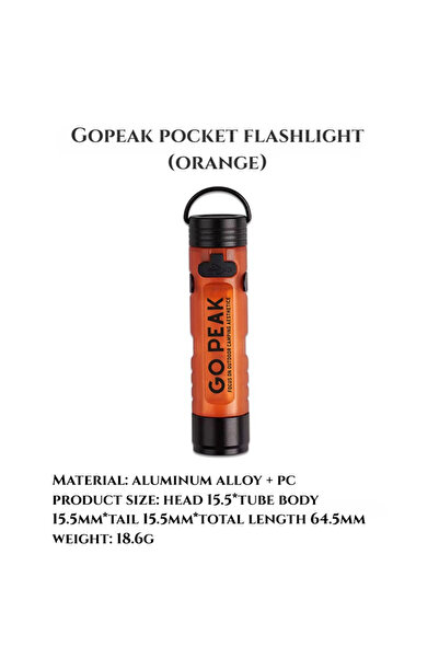 choice2 Orange 1PCS GOPEAK Outdoor Mini Pocket LED Flashlight USB Rechargeabl...