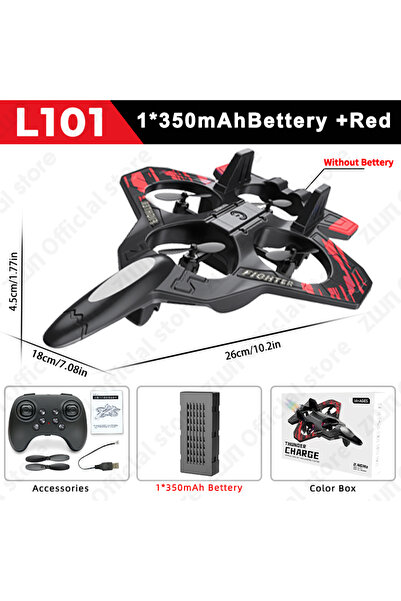 Choice L101 1Battery Red L101 RC Foam Airplane Glider Flying 2.4G With LED Li...