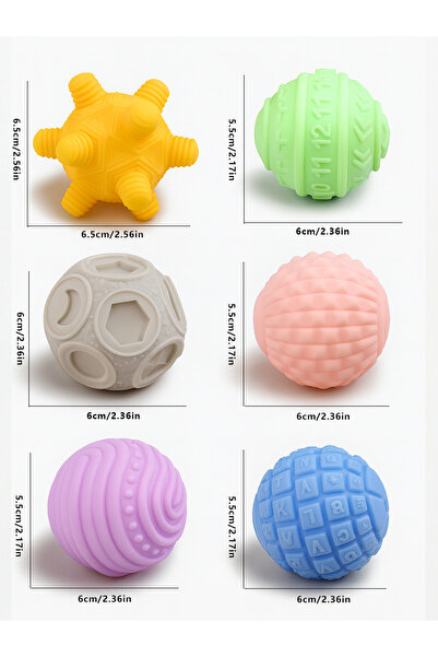 Choice B 916-1A 6Pcs Baby Sensory Ball, Baby Teething Toy, Montessori Early C...
